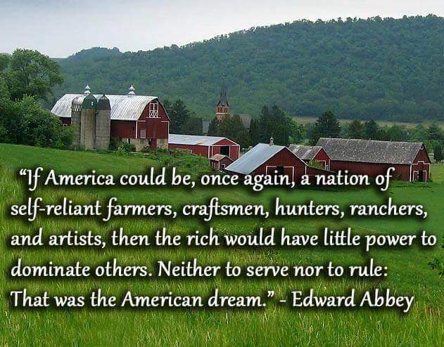 Edward Abbey quote on a nation of farmers